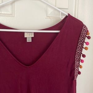 Stretchy Fall Pom Pom Shirt